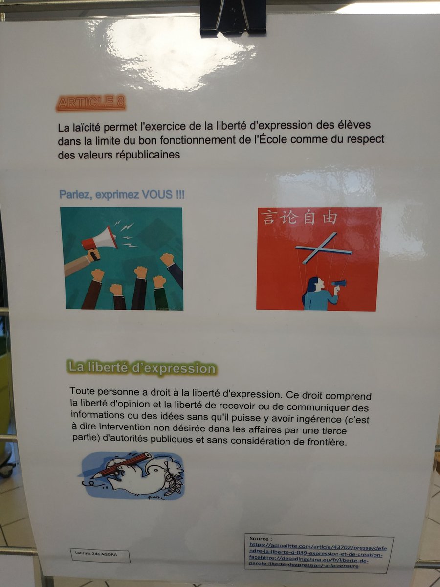 Travail autour de la laïcité de la classe de 2Agora du lycée Sévigné de Gap pour la journée de la laïcité du 9 décembre. Un travail d'appropriation de la charte en particulier qui est fondamental. <a href="/DSDEN05/">DSDEN des Hautes-Alpes</a> <a href="/AcAixMarseille/">Acad. Aix-Marseille</a> <a href="/LyceeSevigneGap/">Lycée_Sévigné_Gap</a>