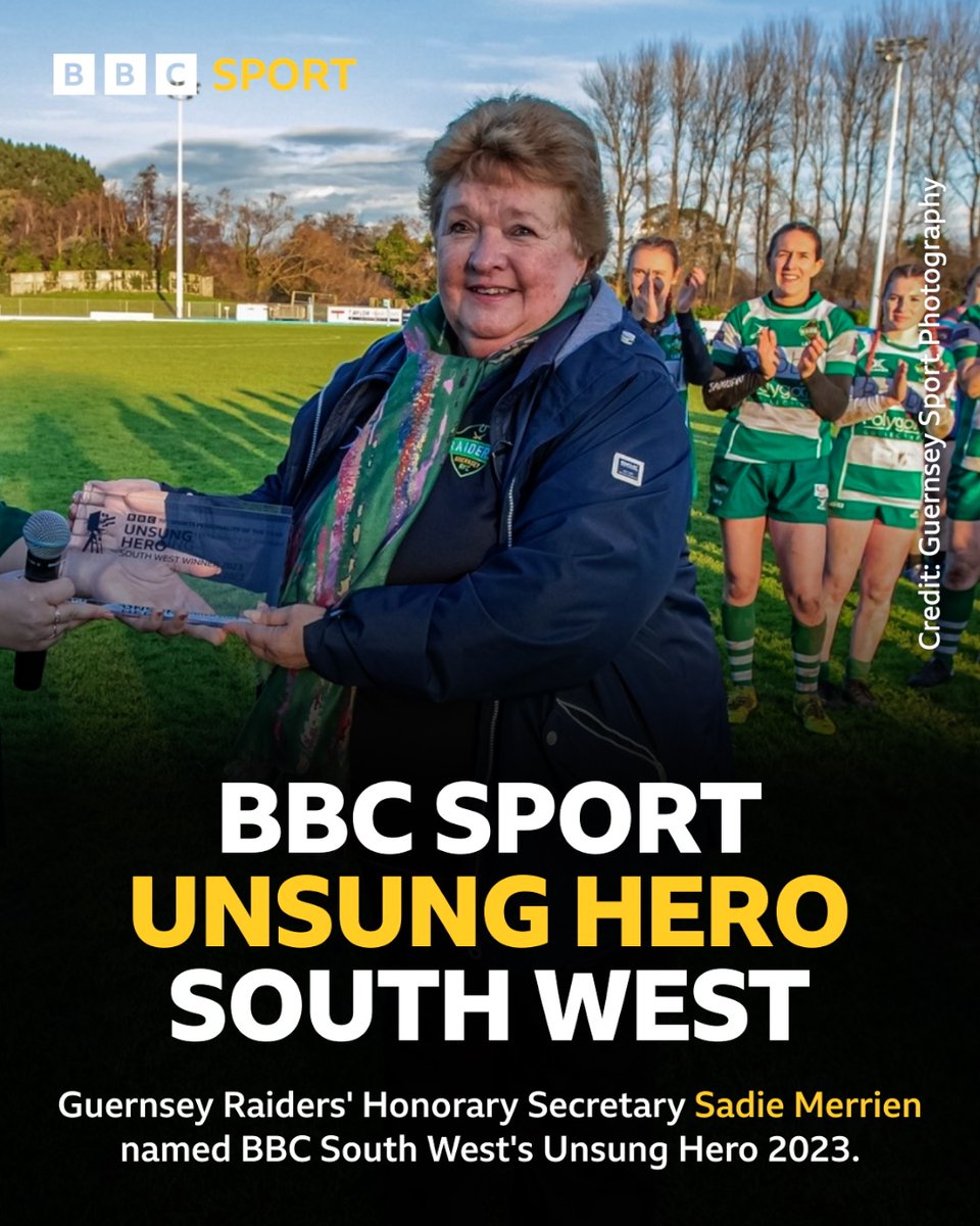 👏 Some heroes don't wear capes!

Sadie will attend the BBC Sports Personality of the Year ceremony later this month.

<a href="/guernseyraiders/">Guernsey Raiders</a> | <a href="/BBCSport/">BBC Sport</a> | #SPOTY