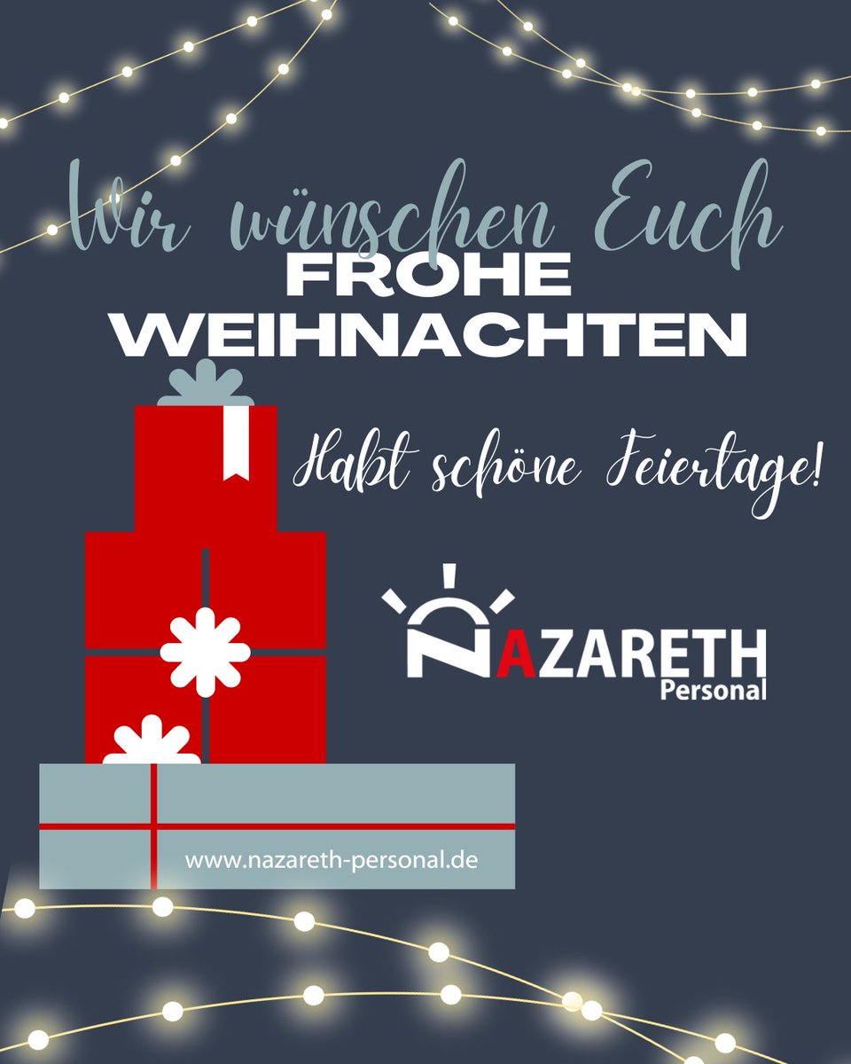 Frohe Festtage für alle unsere Kunden, Mitarbeiter und Freunde! #xmas #weihnachten #nazarethpersonal