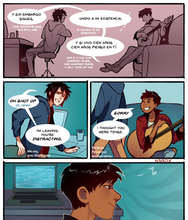 Just Miguel (coco) singing 100 años to Hiro (bh6) totally straight right (? 🤓 1/2 #fanart