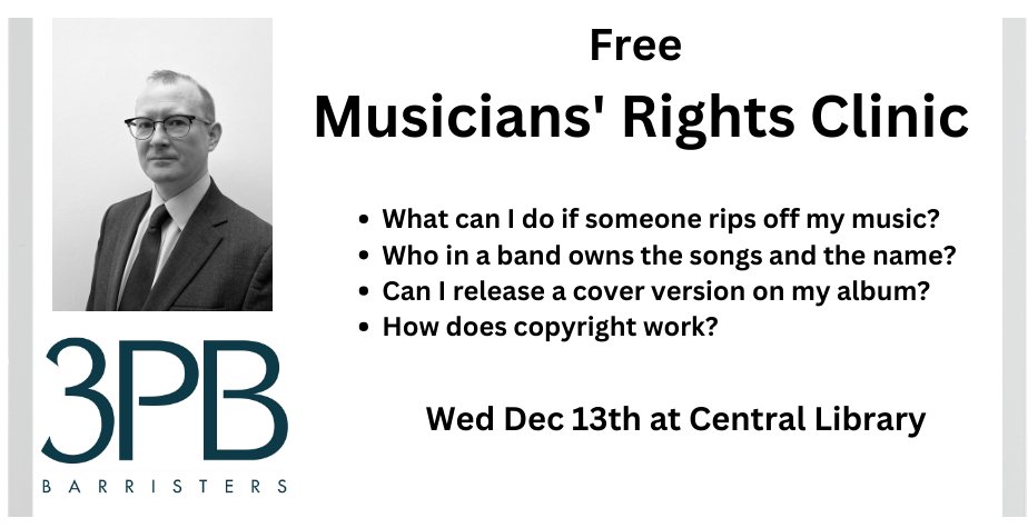 "Musicians, guard your craft! 🎵Copyright, licensing, performance rights, contracts matter. Know your rights! 📝💿Book a free session at: eventbrite.co.uk/e/free-musicia…