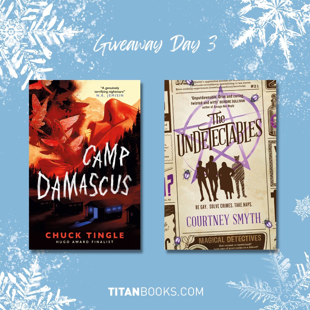 Day 3 of a week of festive giveaways: win CAMP DAMASCUS by @chucktingle or THE UNDETECTABLES by @cswritesbooks with a matching sleep mask. Both books are signed!

To enter:
🎁 Retweet 
🎁 Follow us
🎁 Reply with which book you'd like to win

UK only, closes midnight tonight.
