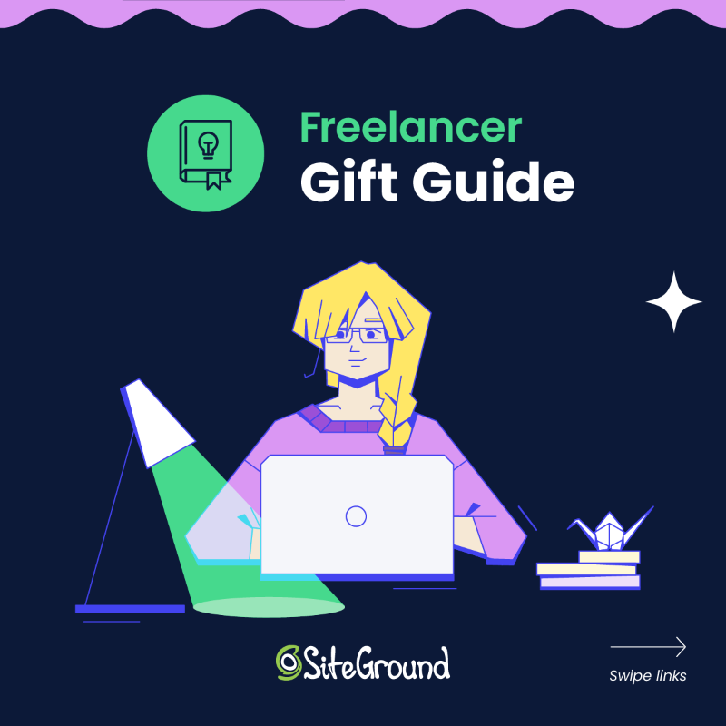 SiteGround_DE's tweet photo. 🎁 Es ist die Zeit zum Schenken! Finden Sie das ideale Geschenk für jeden Website-Besitzer auf Ihrer Liste mit der #SiteGroundGiftGuide-Serie. ✨
Erste Station: Freelancer 💻. Wir haben eine Reihe von Geschenken, die ihre Arbeit von überall aus besser machen!
#SiteGround