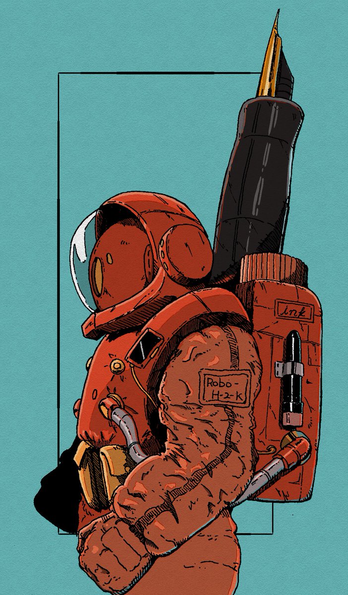 solo helmet 1boy male focus jetpack science fiction backpack  illustration images