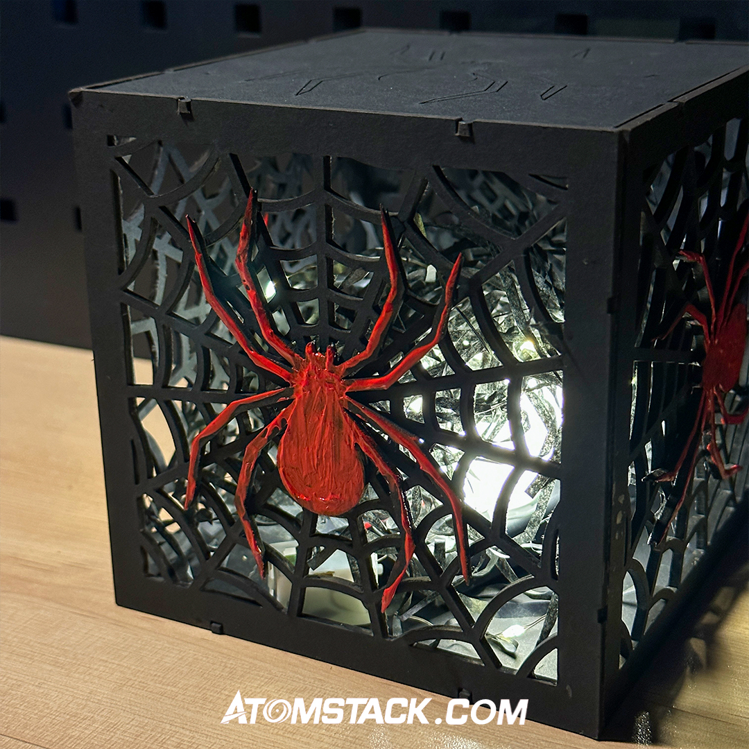 AtomStack's tweet photo. 📷📷Watch out for the spider!📷📷
#atomstack #atomstackcom
Machine: A20 Pro
Speed: 280mm/min
Power: 90%
Material: 3mm Black Cardboard https://t.co/QpAGchvDdX