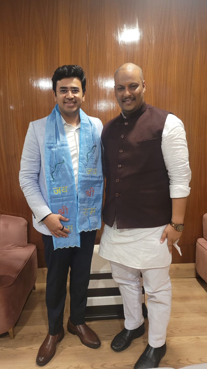 आज लखनऊ में मा० राष्ट्रीय अध्यक्ष भाजयुमो श्री तेजस्वी सूर्या जी से आत्मीय भेंट की।