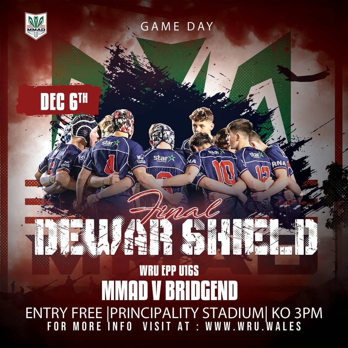 We make history today in our FIRST EVER <a href="/WelshRugbyUnion/">Welsh Rugby Union 🏴󠁧󠁢󠁷󠁬󠁳󠁿</a> <a href="/dewar_shield/">Dewar Shield</a> Final. The journey has been remarkable, filled with fun, friendship, and the unyielding 'CALON' of MMAD. Today, we play not just for ourselves but for every player who wore the MMAD jersey before us.👊#hapus