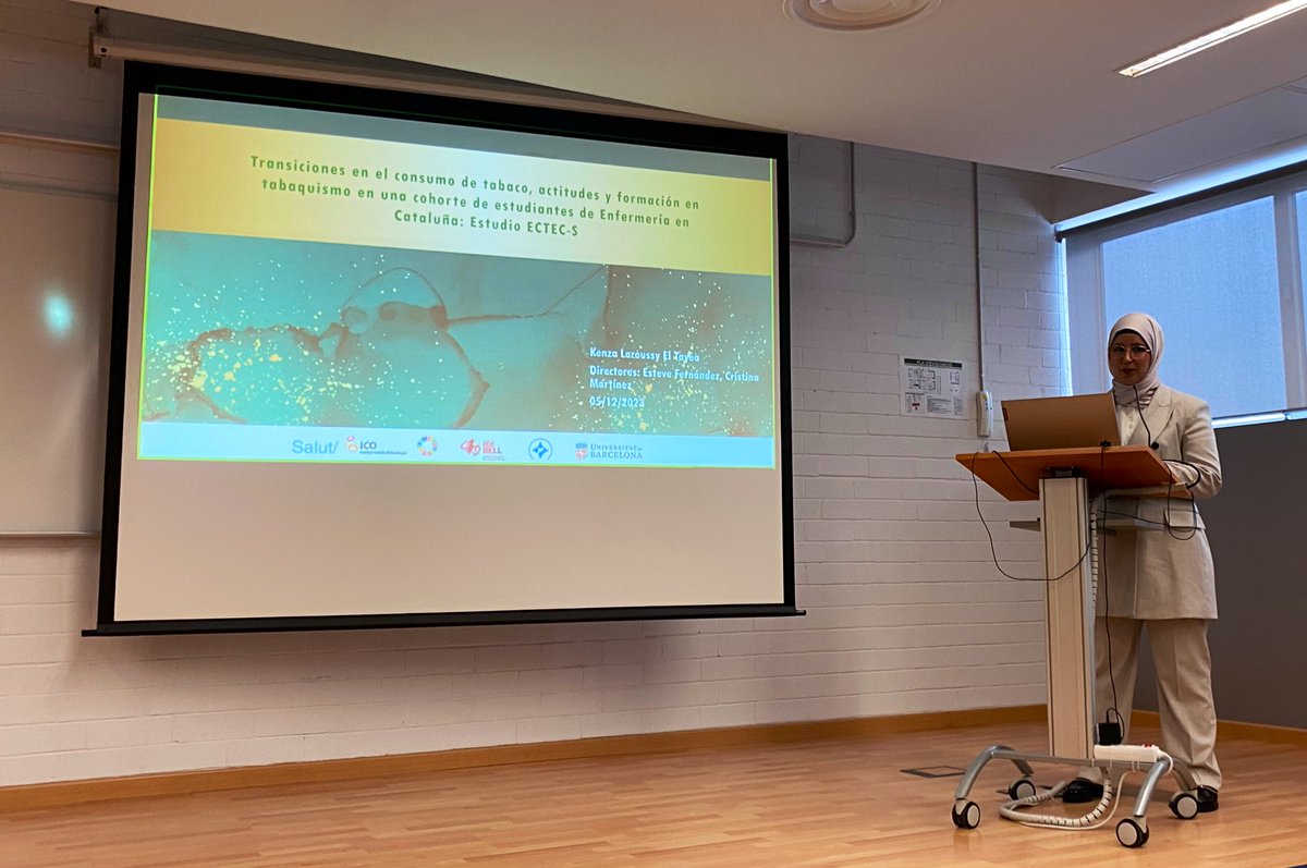 StvFdz's tweet photo. ¡Felicidades @KenzaLaroussy! Excelente presentación de tesis doctoral que hemos codirigido con @CrisMarMar. Transiciones en el consumo de tabaco en la cohorte #ECTEC de estudiantes de enfermería:que muestrab cifras preocupantes y la emergencia de nuevos productos #rolmodelico https://t.co/Ud9SplicOt