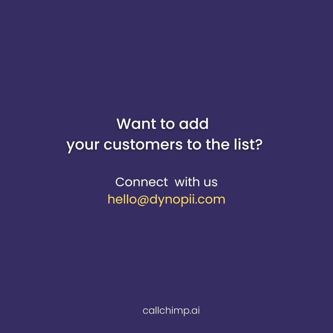 callchimp (@dynopii) on Twitter photo It almost time! Get started with the ultimate AI Calling System. Connect with us at hello@dynopii.com to start the multilingual communication revolution.
#aitechnology #aiinnovation #aistartup #airevolution #startups #aitech It almost time! Get started with the ultimate AI Calling System. Connect with us at hello@dynopii.com to start the multilingual communication revolution.
#aitechnology #aiinnovation #aistartup #airevolution #startups #aitech