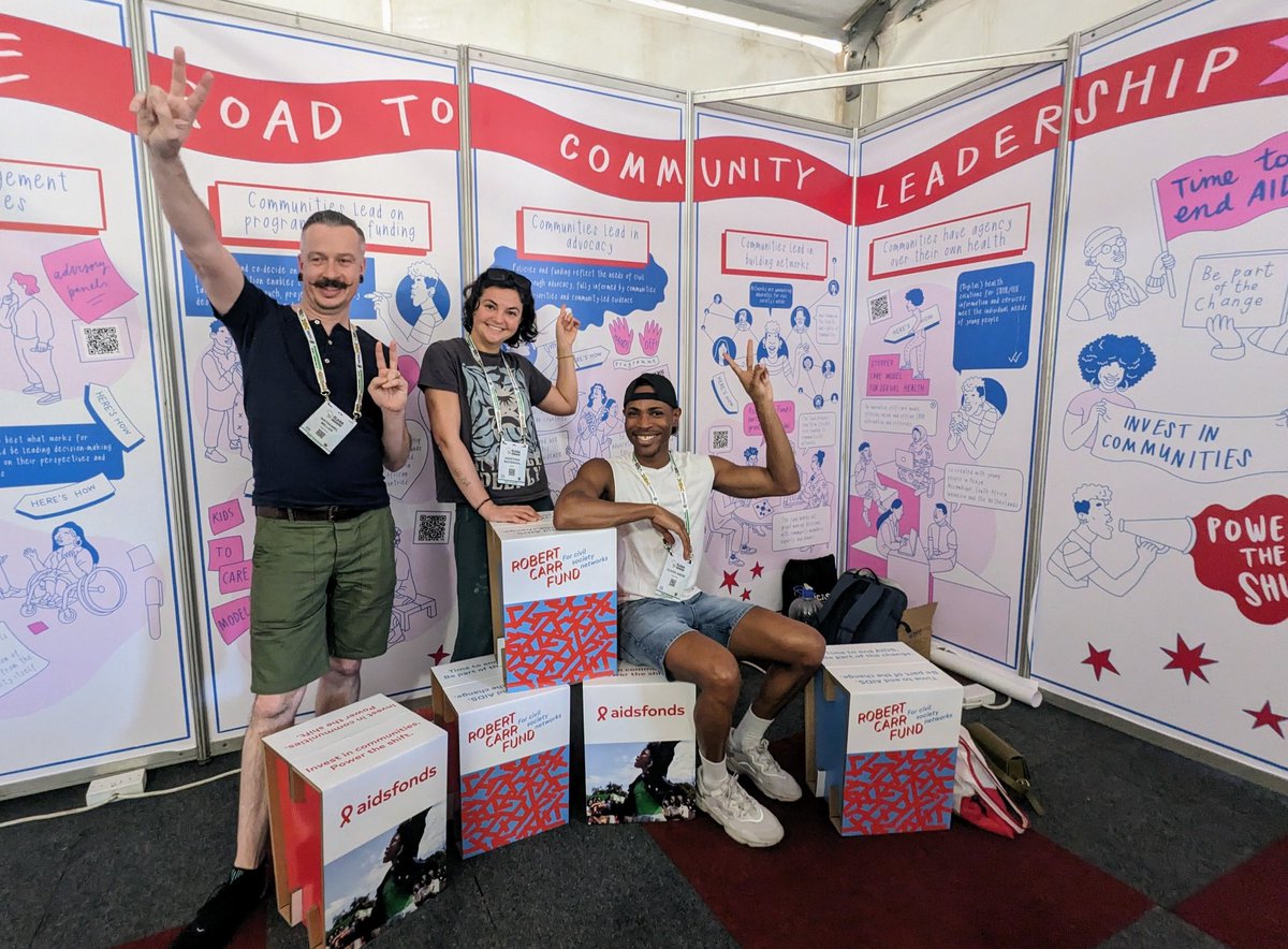 As @icasa2023 is rolling on, come visit <a href="/RobertCarrFund/">Robert Carr Fund</a> and <a href="/Aidsfonds_intl/">Aidsfonds International</a> booth to walk the road to #community leadership! 
Note: our booth was moved to the first hall of the Community Village, behind the <a href="/CONDOMIZE/">CONDOMIZE!</a> booth.

Come #powertheshift to put #CommunitiesFirst