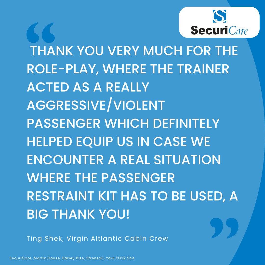 See more testimonies of our work! ➡️ bit.ly/3Joc740

#SecuriCare #YorkBusiness #York #Yorkshire #YorkshireTraining #CPD #TrainingProvider #TrainingCompany