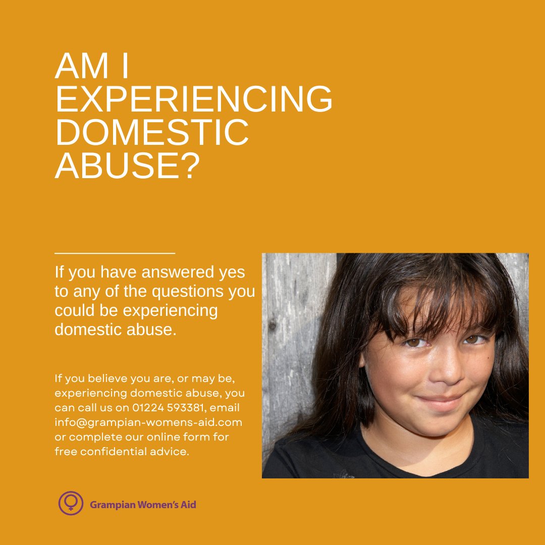 Experiencing Domestic Abuse? If you believe you are experiencing #domesticabuse, contact us on 01224 593381, email info@grampian-womens-aid.com or complete our online form for free, confidential advice. ow.ly/1r5L50Qf3Ar #16DaysofActivism #imagine #aberdeenshire #aberdeen