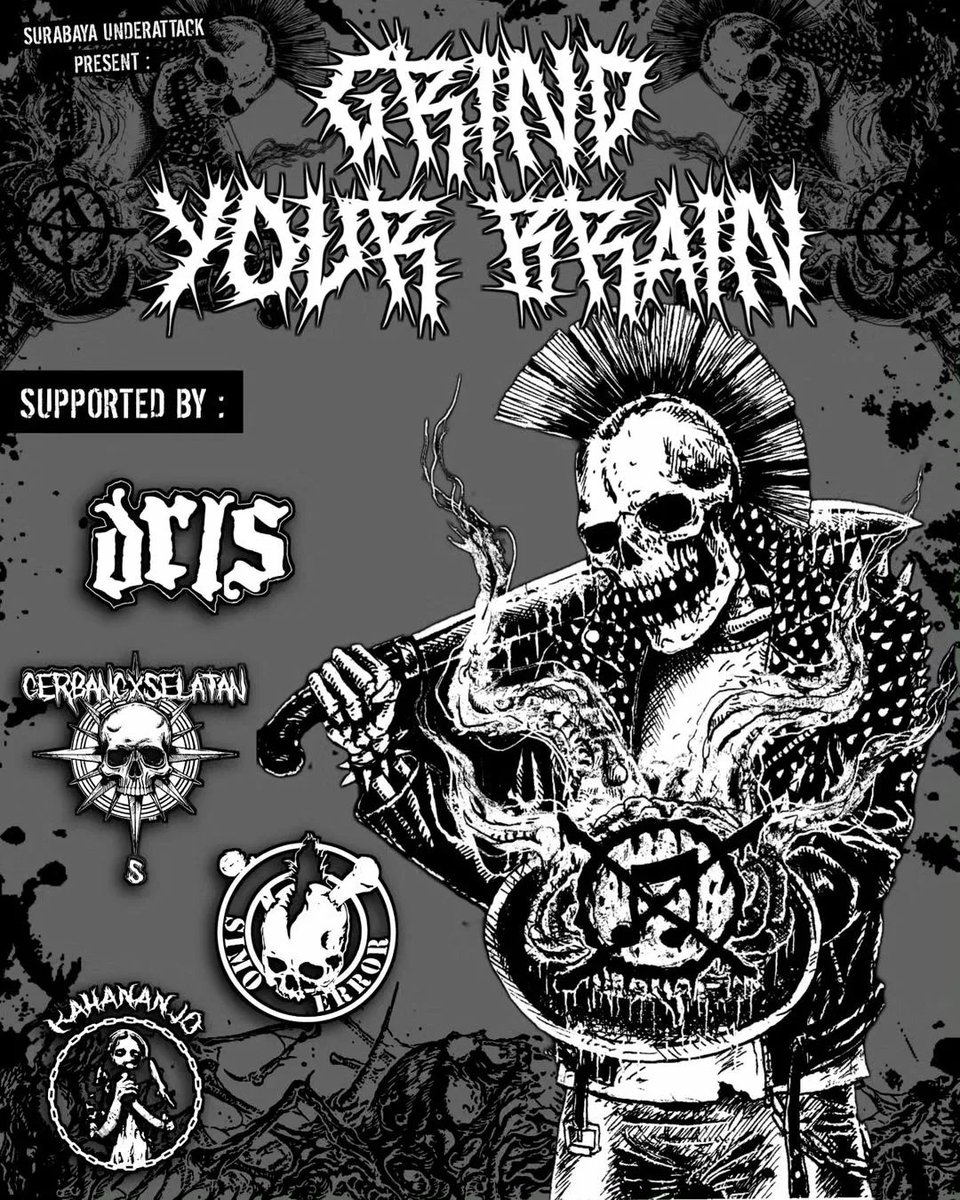 septictankpunk's tweet photo. SURABAYA UNDER ATTACK present:
"Grind Your Brain"

Saturday, December 9th 2023
At Kateko, Surabaya
Start: 15 - End

Get your ticket now!
more info visit: @surabayaunderattack 

#septictank #septictankpunk #surabayaunderattack #grindyourbrain https://t.co/8VNLpzHfbc
