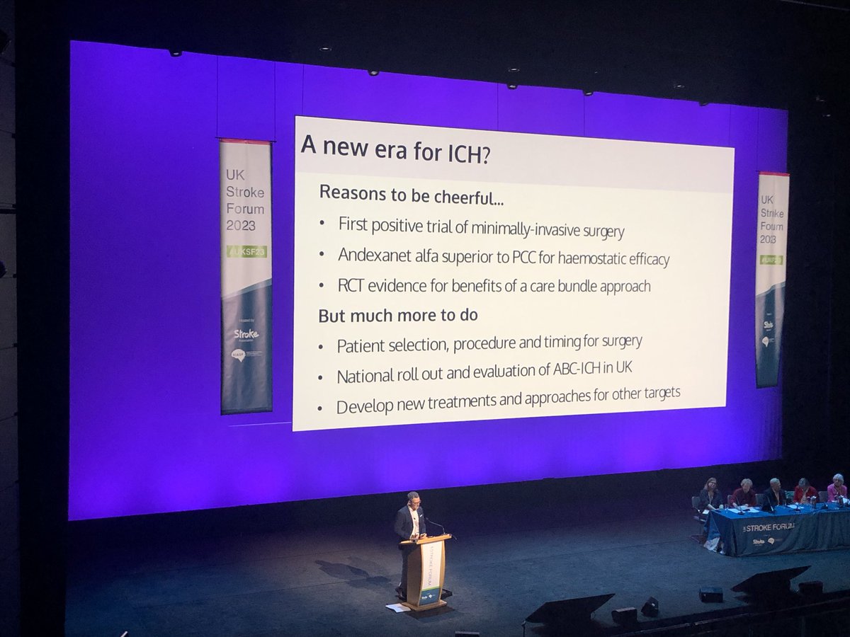 Richard Francis (@rich_e_f) on Twitter photo Game changers for the closing plenary at #UKSF23 - <a href="/adrianpj1/">Adrian Parry-Jones</a> delivers the reasons to be cheerful in intracerebral haemorrhagic research - three positive studies over the past year. Points to a new era for ICH, but more to do; patient selection, roll out and new treatments. Game changers for the closing plenary at #UKSF23 - <a href="/adrianpj1/">Adrian Parry-Jones</a> delivers the reasons to be cheerful in intracerebral haemorrhagic research - three positive studies over the past year. Points to a new era for ICH, but more to do; patient selection, roll out and new treatments.