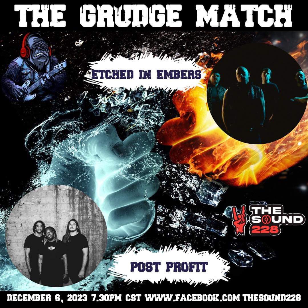 We are live with first time guests <a href="/sick_century/">Sick Century</a> TONIGHT, December 6th, at 7:30pm CT!  Our Grudge Match music video battle features "Drug Emporium" by <a href="/Post_Profit/">POST PROFIT</a> facing challenger "Happy Song" by <a href="/EmbersEtched/">Etched In Embers</a>.  Mark your calendar, cast your vote, and join in on the fun!