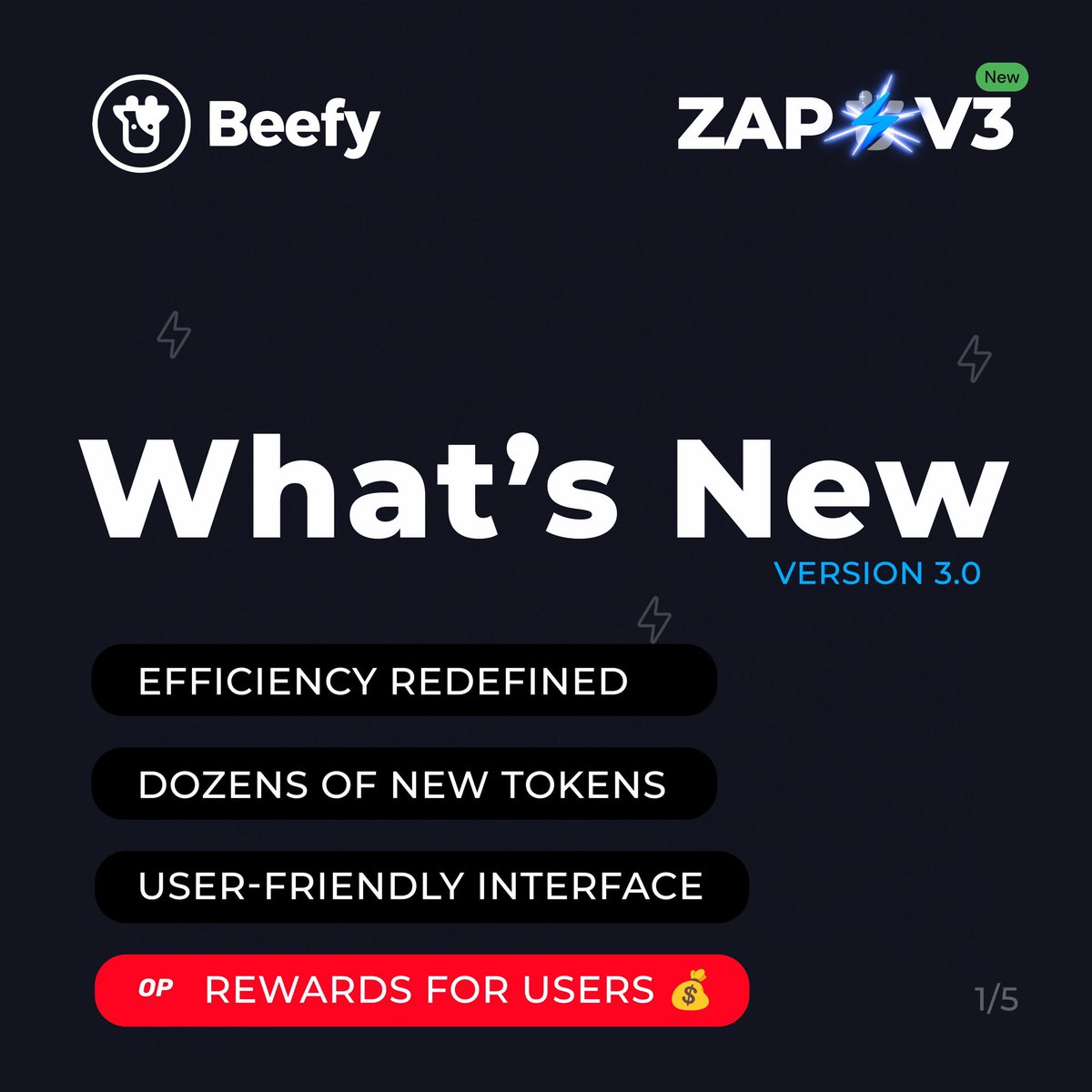 beefyfinance's tweet image. ZAP⚡️V3 is live, and it’s making crypto easier than ever before. Here’s why👇 (1/5)