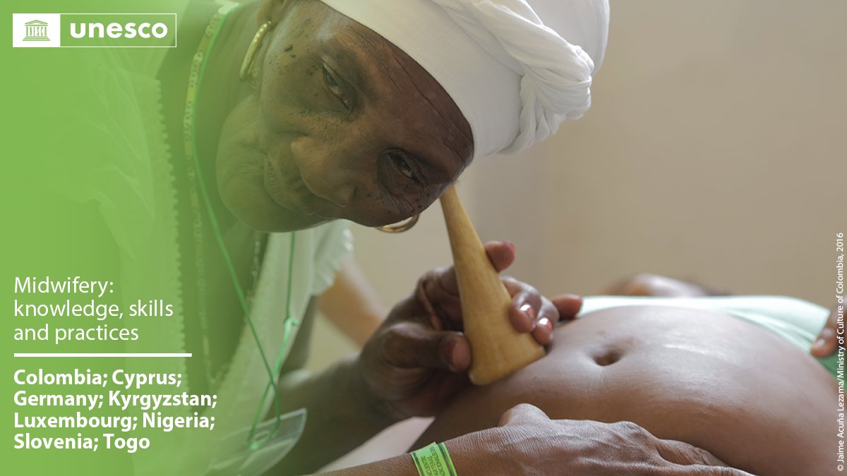 🔴 BREAKING New inscription on the #IntangibleHeritage List: Midwifery: knowledge, skills and practices, #Colombia 🇨🇴, #Cyprus 🇨🇾, #Germany 🇩🇪, #Kyrgyzstan 🇰🇬, #Luxembourg 🇱🇺, #Nigeria 🇳🇬, #Slovenia 🇸🇮, #Togo 🇹🇬. Congratulations! on.unesco.org/18ICH #LivingHeritage
