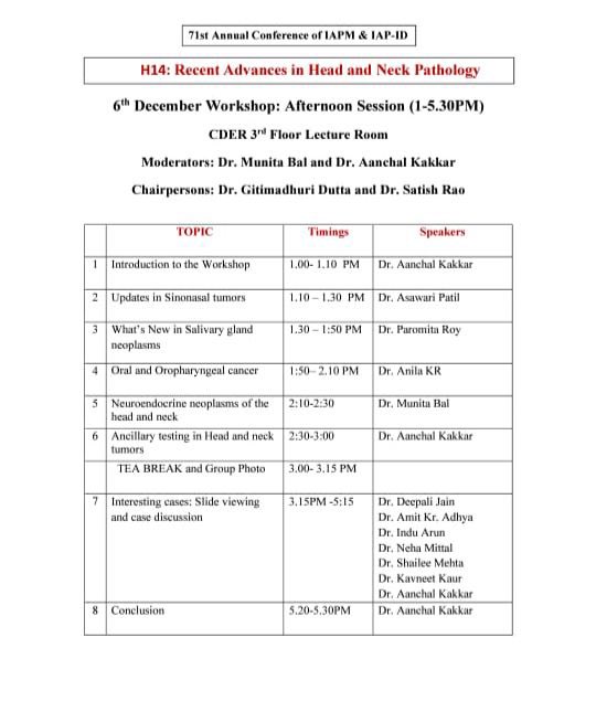 PathSupremacy's tweet image. Workshop on Recent Advances of Head and Neck Pathology,talk by Dr. Munita Bal on ‘NEUROENDOCRINE NEOPLASMS OF HEAD AND NECK’ giving a very witty conclusion!!
@Apcon2023 
#PathTwitter 
#MedTwitter 
#APCON2023