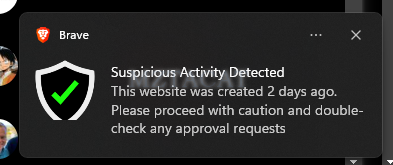 mztacat's tweet image. -----⚠️ THIS WEBSITE WAS CREATED 2 DAYS AGO ⚠️-----

#StayCautious!! --- Until it's verified, Carefully navigate/approving transactions.!

                ----- ⚠️LOW FOLLOWERS ⚠️----