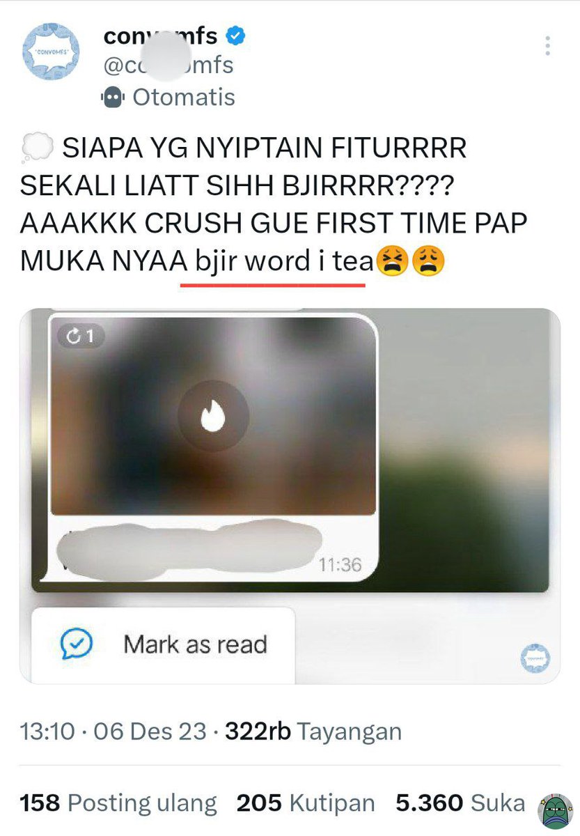 tanyarlfes's tweet photo. kosakata baru
"bjir word i tea" = BJIR KATA GUA TEH 😭😭 💚 https://t.co/ondwuHlvau