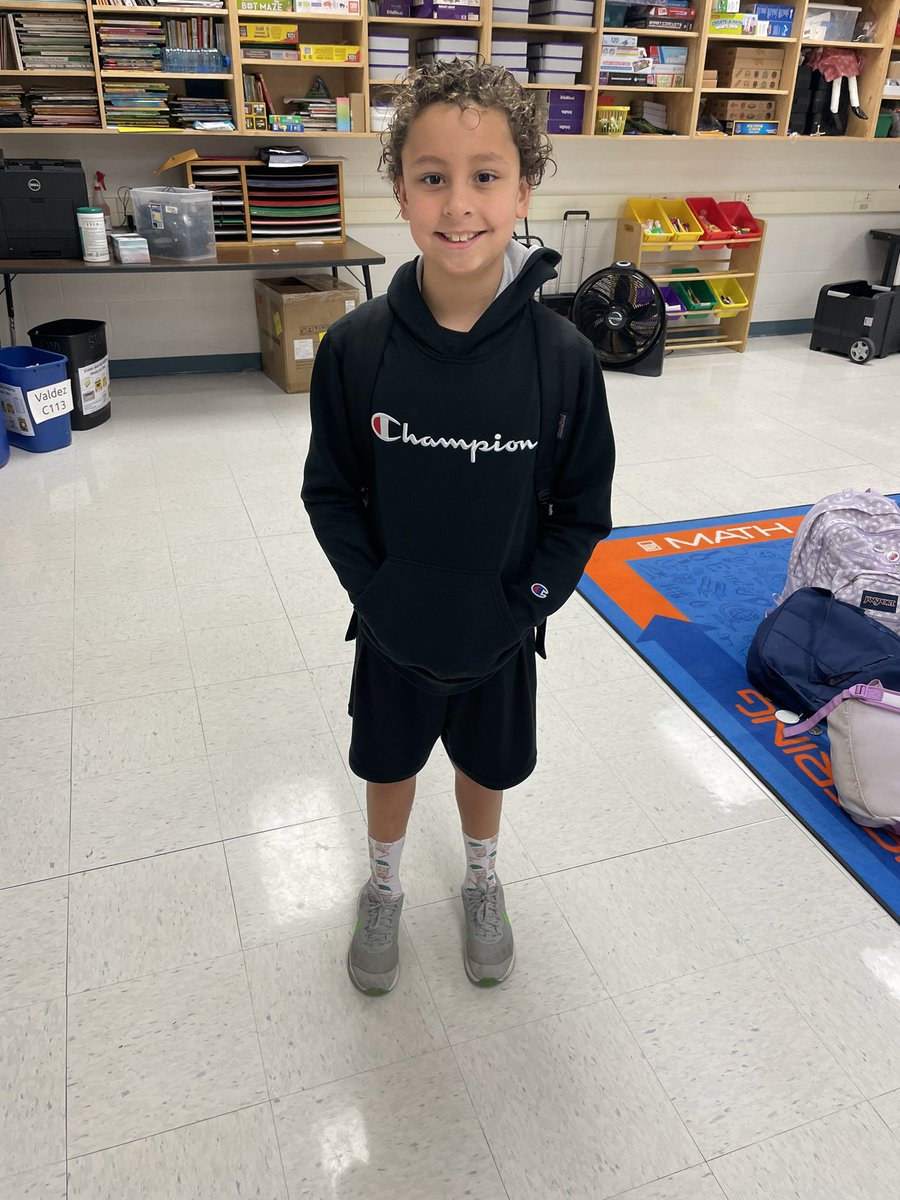 What is the greatest form of flattery? Put someone’s face on your socks! Today is wear your crazy winter socks day. 3rd grader, Joshua, wore his YEARLY favorite winter socks! If you zoom in you’ll see Principal Jeremy Day’s face on his socks! That’ll put some spring in your step!