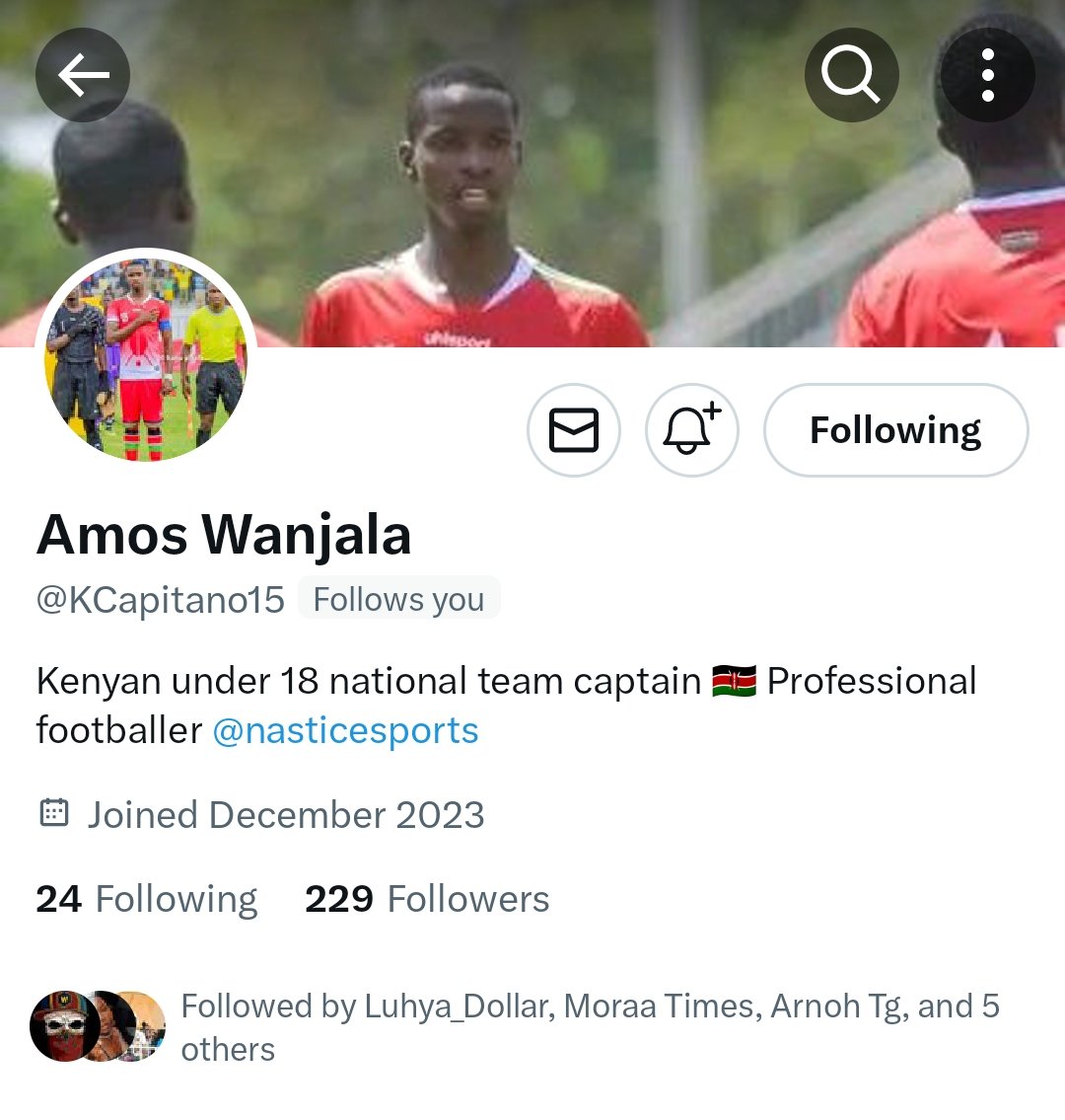 Ignore this account, it's a parody(fake) account, Captain Amos Wanjala has never had a Twitter account before, he created today.

Follow him at <a href="/Amoswanjala_16/">Amos Wanjala</a> ...that's his real account.
#FootballKE #JuniorStars