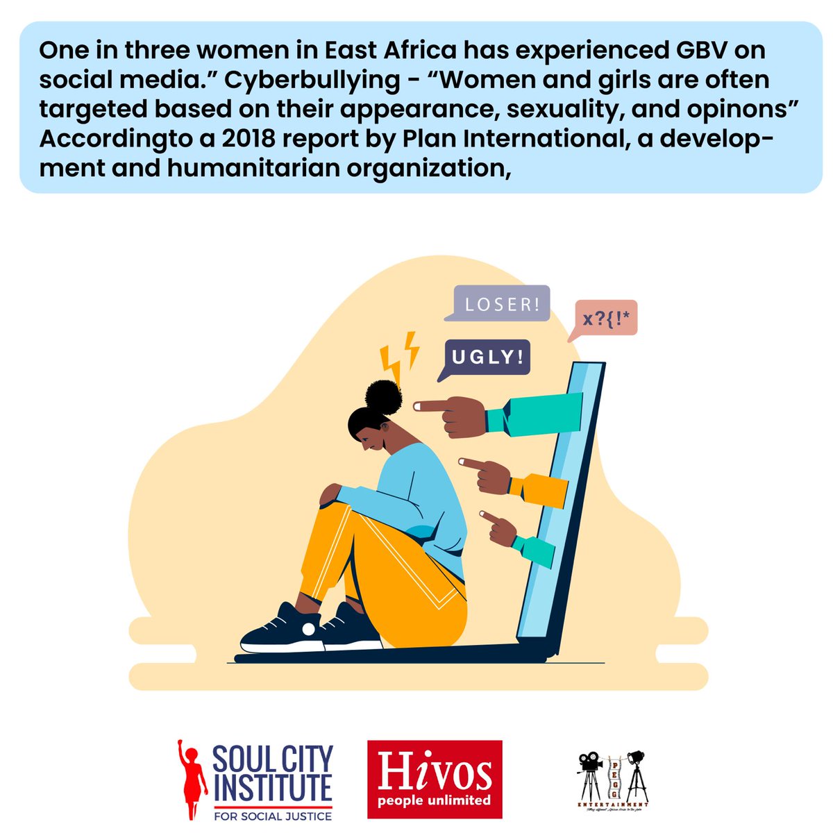 Behind the filters and curated feeds, women bear the burden of GBV on social platforms. Let's champion empathy and collectively strive for a digital landscape that prioritizes safety and inclusivity.

#16daysofactivismagainstGBV #StopCyberBullying #ConversationsforChange