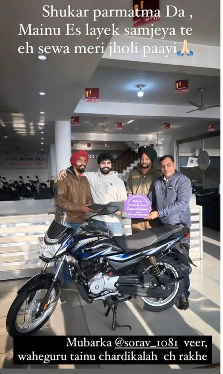 After The Story Of Soaurav Bhardwaj From Patiala Who Works As Swiggy Delivery Boy Went Viral Y'day, Actor Jayy Randhawa Gifted Him A Bike So As He Can Make His Life Easy. Thanks Everyone Who Shared It. This Is Power Of SM, If Used Wisely It Can Change Lives.