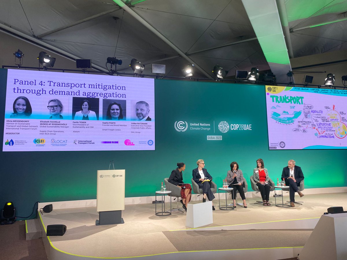 Earlier at #COP28, we explored progress in decarbonising human settlements and #transport, including as a demand sector for clean energy.

See our work on #decarbonisingtransport 💚 itf-oecd.org/decarbonising-…