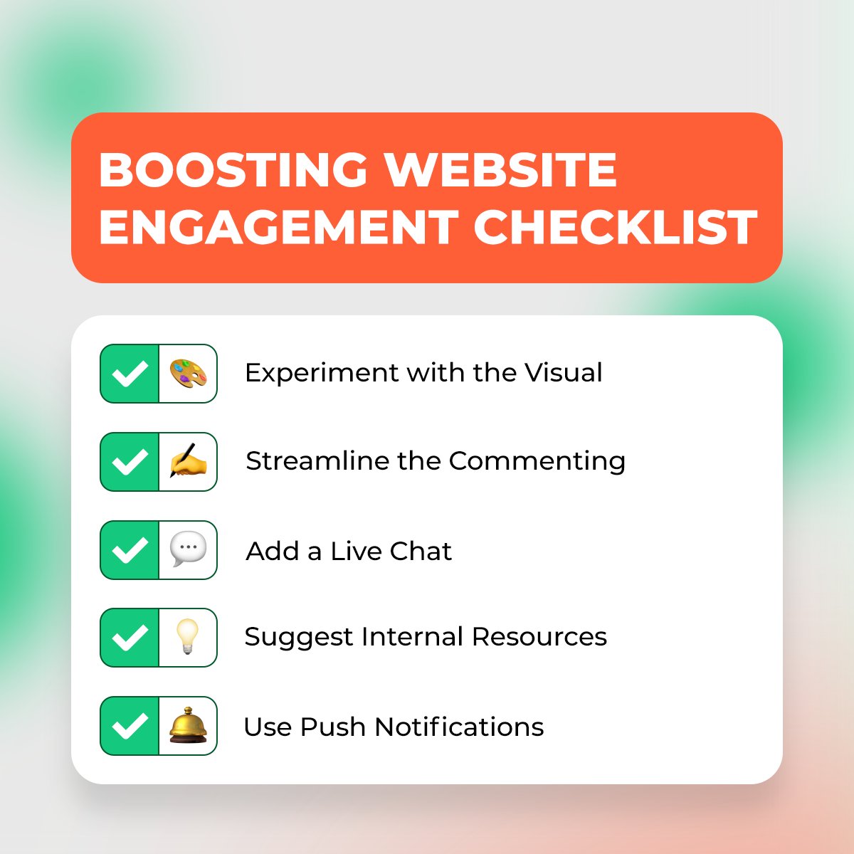 Turn users into fans with our engagement checklist✔️
Discover simple hacks to captivate users and ensure they keep coming back for more👉 bit.ly/3t4lDa0

#pushnotifications #marketingstrategy #engagement