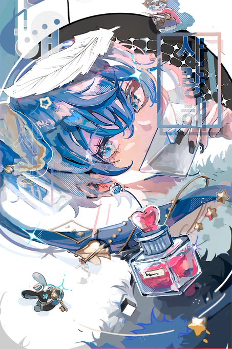 「blue hair card」 illustration images(Latest)