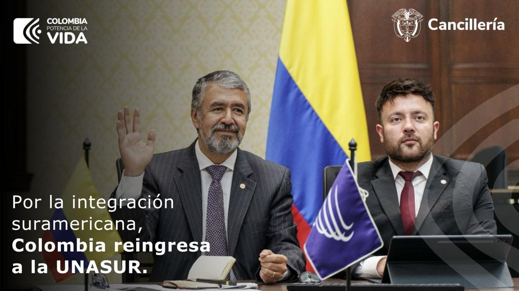 Atendiendo el llamado del presidente @petrogustavo a la unidad regional y al fortalecimiento de los lazos de colaboración en América del Sur, Colombia retorna a la UNASUR, tras cinco años de ausencia.