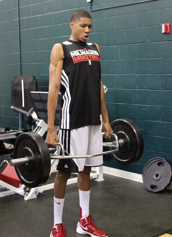 Ballislife's tweet photo. Happy 29th birthday, Giannis Antetokounmpo  

AGE 18: 6'9" 190 lbs 
Questionable 15th pick  
2K Rating: 60 
Popularity: Unknown  

AGE 29: 6'11" 243 lbs 
NBA 75 Team
NBA Champion/Finals MVP 
Back-to-back MVP 
All-NBA 1st Team last 5 years
Defensive Player Of The Year
2K Rating: 96 
Popularity: 1st European player to ever have a Nike signature shoe.