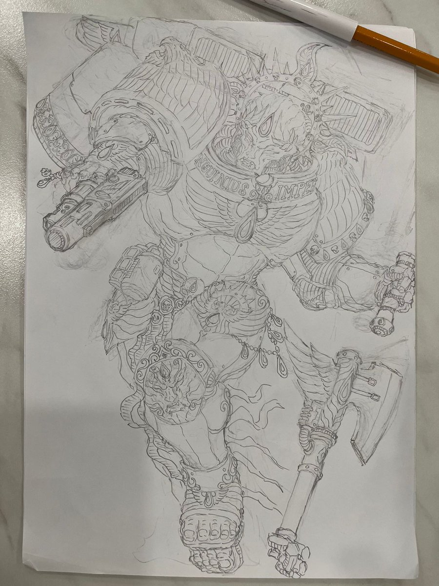 s0ulafein's tweet photo. #wip Blood Angels - Chapter Master Dante
🏆🩸🏆
Lineart
#warhammer40000 #warhammer #WarhammerArt #Pencildrawing #warhammer40k https://t.co/fJK4MqhiCO