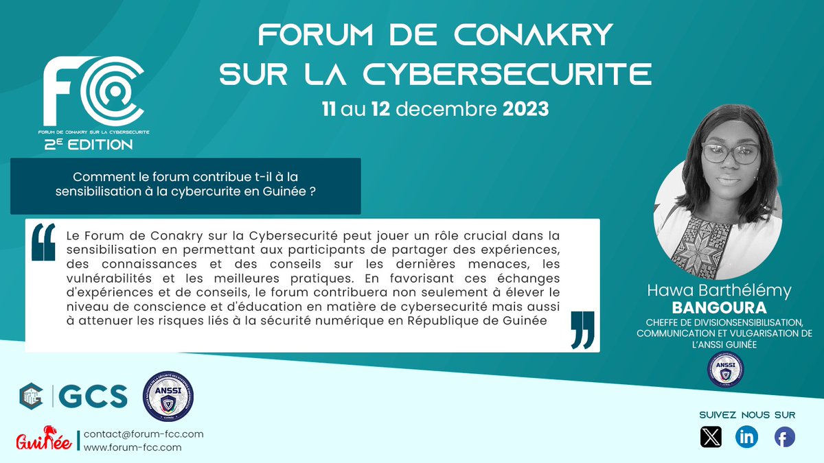 Mme Condé 𝗛𝗮𝘄𝗮 B. 𝗕𝗮𝗻𝗴𝗼𝘂𝗿𝗮, 𝗜𝗻𝗴𝗲́𝗻𝗶𝗲𝘂𝗿𝗲 𝗶𝗻𝗳𝗼𝗿𝗺𝗮𝘁𝗶𝗰𝗶𝗲𝗻𝗻𝗲 est 𝗱𝗲 𝗖𝗵𝗲𝗳𝗳𝗲 𝗱𝗲 𝗗𝗶𝘃𝗶𝘀𝗶𝗼𝗻 𝗦𝗲𝗻𝘀𝗶𝗯𝗶𝗹𝗶𝘀𝗮𝘁𝗶𝗼𝗻, 𝗖𝗼𝗺𝗺𝘂𝗻𝗶𝗰𝗮𝘁𝗶𝗼𝗻 𝗲𝘁 𝗩𝘂𝗹𝗴𝗮𝗿𝗶𝘀𝗮𝘁𝗶𝗼𝗻 𝗱𝗲 𝗹'@𝗔𝗻𝘀𝘀𝗶𝗚𝘂𝗶𝗻e𝗲