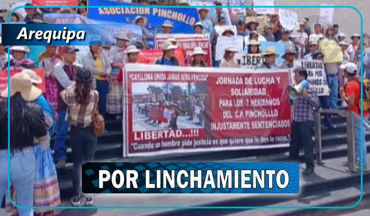 Protestan en Poder Judicial por sentencia a siete comuneros de Pinchollo que lincharon a presunto ladrón dlvr.it/Szn7hF