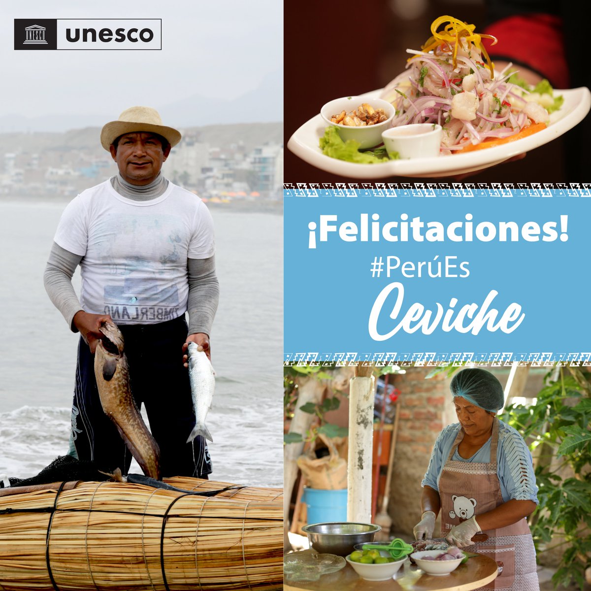 ¡Felicitamos al Perú 🇵🇪 por la inclusión de la preparación y el consumo del ceviche en la Lista Representativa del Patrimonio Cultural Inmaterial de la Humanidad de UNESCO! #PatrimonioVivo #PerúEsCeviche 🐟🍋🍠

👉🏽Más información: bit.ly/3TaQnko

<a href="/MinCulturaPe/">Ministerio de Cultura del Perú</a> <a href="/UNESCO_es/">UNESCO en español 🏛️#Educación #Ciencia #Cultura</a>