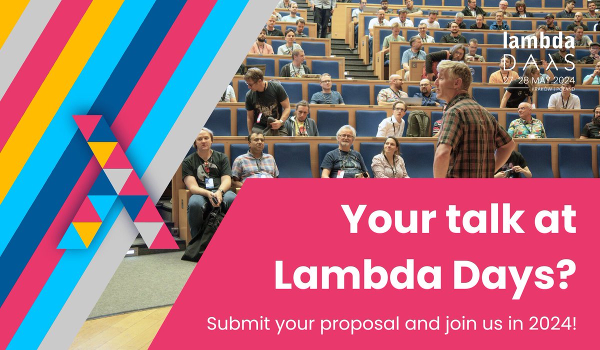 LambdaDays's tweet image. 🔥The deadline is near! 🔥
Our Programme Committe is still waiting for your proposals, but the First Selection ends on 10 December!
Submit your talk and share the link! 
👉sessionize.com/lambda-days-20…

#lambdadays #functionalprogramming #typetheory #programming