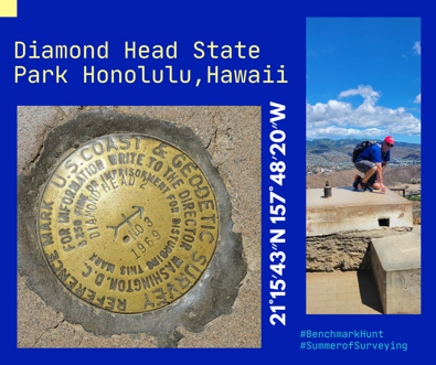 nysapls's tweet image. The hunt for benchmarks is never really over! Check out Tim McAlonen’s discovery last month while exploring Diamond Head State Park in Honolulu! #Benchmarkhunt