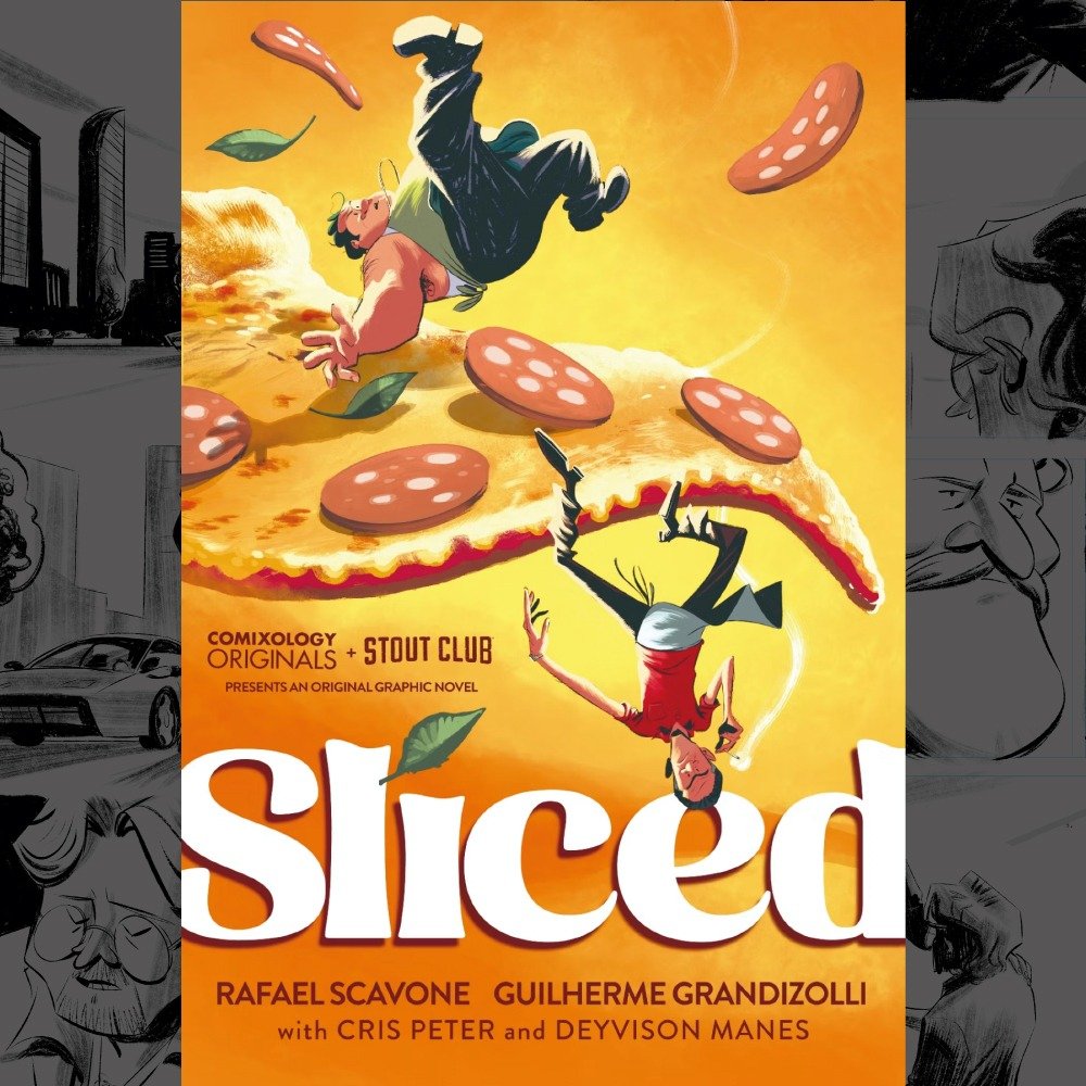 Feliz de anunciar a graphic novel Sliced, que estou como desenhista e arte finalista junto com uma equipe estelar! 🥰 vai sair pela @comiXology com a @StoutClub Editor Greg Lockard Roteiro @scavone Cores da Cris Peter Lettering do Deyvison Manes Capa do Rafael Albuquerque