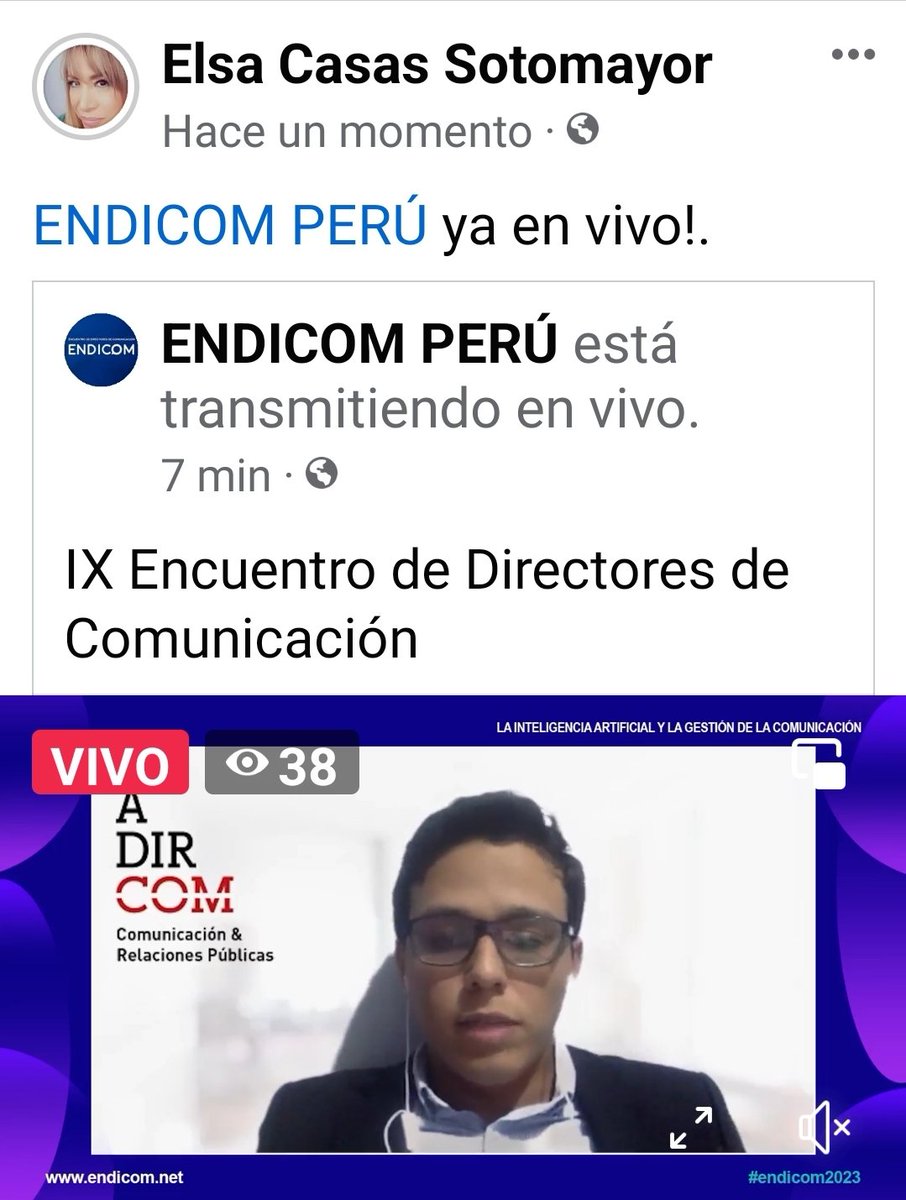 elsacasas's tweet image. @PeruEndicom ya empezó!. #ComDig #DirCom #Capacitación #Actualización #IA #AI
@abelsantibanez 
Evento internacional e imperdible.