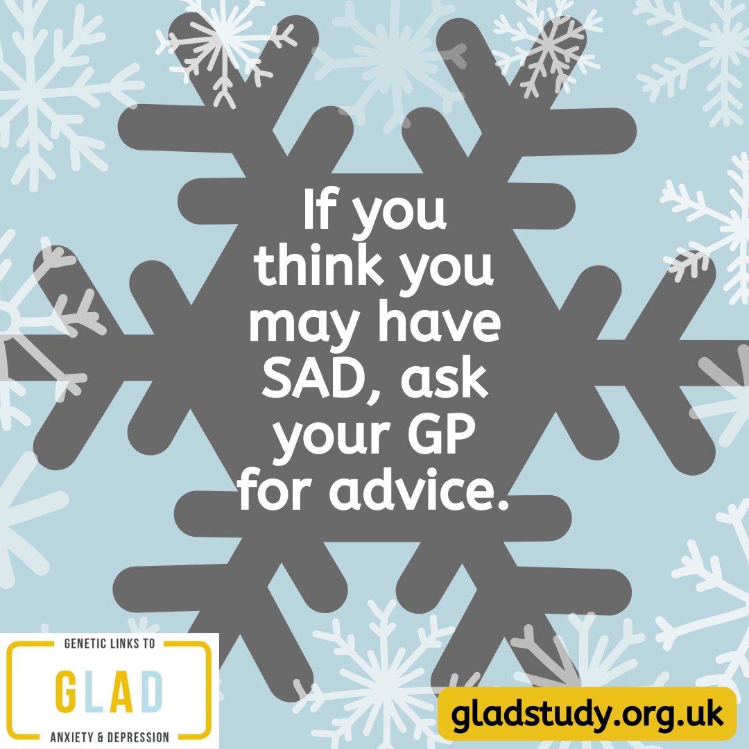 You may have heard of the “winter blues” which is estimated to affect 20% of the UK population, but have you heard of seasonal affective disorder? Make sure to get in touch with your GP if you think you may have SAD. gladstudy.org.uk