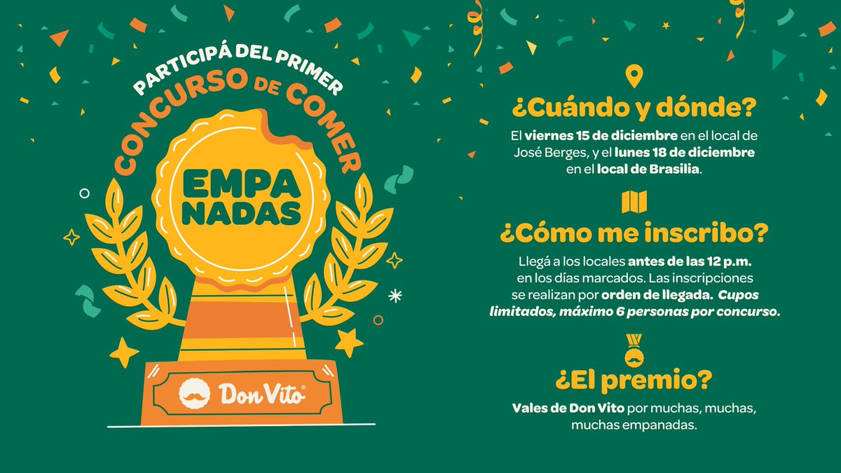 ¿Tenés lo necesario para aplastar a la competencia en este concurso? No dudes en inscribirte ⚡️⚡️

Te recomendamos ayunar la noche anterior, así venís modo bestia 👹🔥

#RellenasDeHistoria