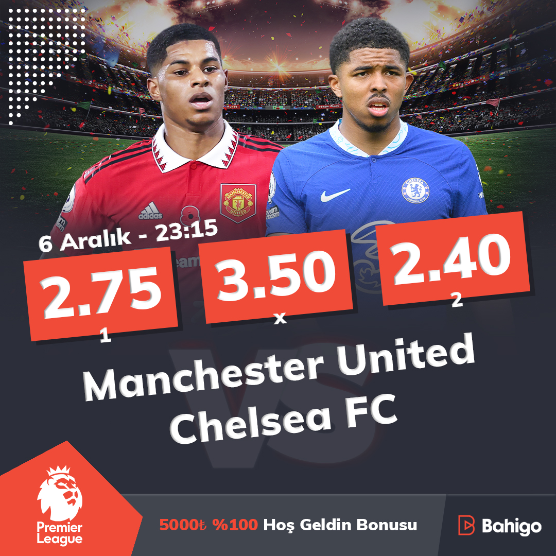 İngiltere Premier Lig'de heyecan devam ediyor. Manchester United ile Chelsea 23:15'te karşı karşıya gelecek.

#Bahigo #PremierLeague