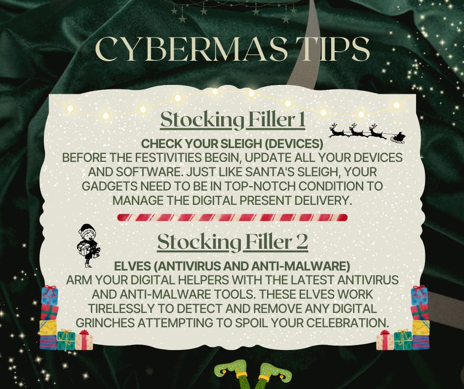 'Tis the Season for Cybersecurity: Protecting Your Digital Stockings from Grinches!

#Cybermas #christmas #ics #cyber #ot #it #operationaltechnology #Information #Security #cybersecuritycareer #informationsecurity #analyst #itsecurity #cybersecurityanalyst #CyberSecurityAwareness