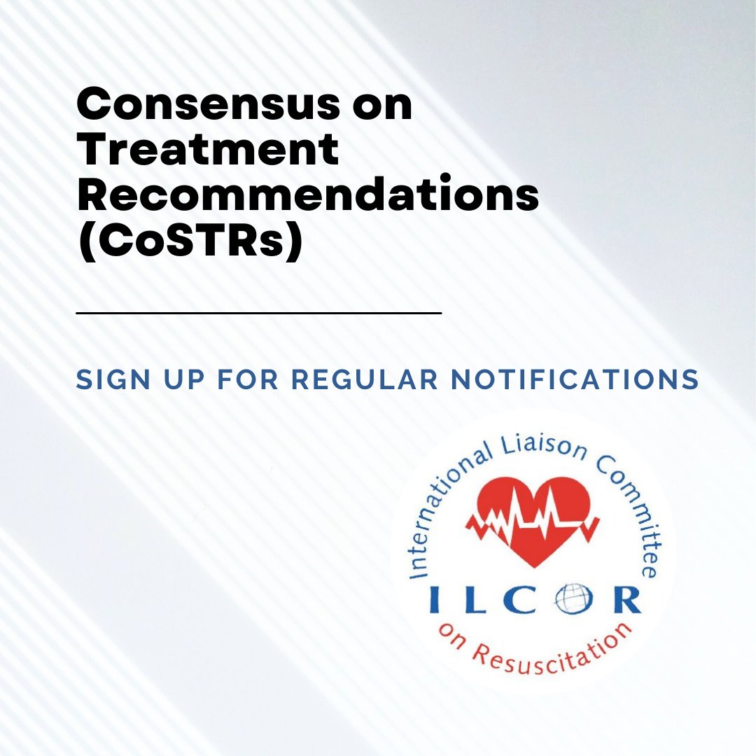 📣 Over the next few months, ILCOR will be publishing a number of our consensus on treatment recommendations (CoSTRs). ✔ lnkd.in/eM3Rqn4S 👈 Sign up here for regular notifications on the latest resuscitation science. #ILCOR #SaveLives #science #resuscitation