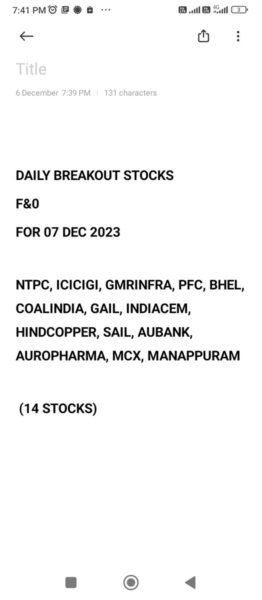 kkguptackt's tweet photo. DAILY BREAKOUT STOCKS
F&amp;O
FOR 07 DEC 2023
#StockMarketindia  #trading #BreakoutStock #StocksInFocus #StockToWatch #BREAKOUTSTOCKS https://t.co/pwxwkRm7yA