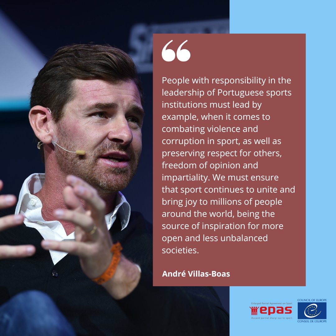 André Villas-Boas demanding and intransigent in the defence of a more inclusive sport, this is a duty of every citizen, he said at the extended meeting of the EPAS Statutory Committee. Read more ▶️ coe.int/epas #CoE4Sport