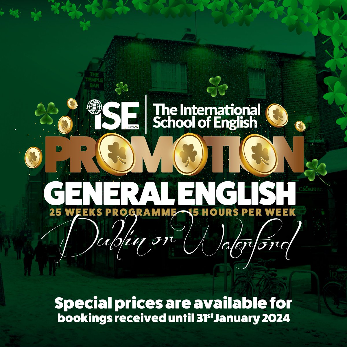 LearnEnglish_IE's tweet image. 🌟 Special prices for our English Courses. 🇮🇪
☘️ Dublin or Waterford. 🏰
🎁 Applicable to bookings received until 31st January 2024. 🌟

📩 Please send a direct message or email to camila@iseireland.ie for further information. 🇮🇪

#ISEIreland #StudyandWork #Studyabroad