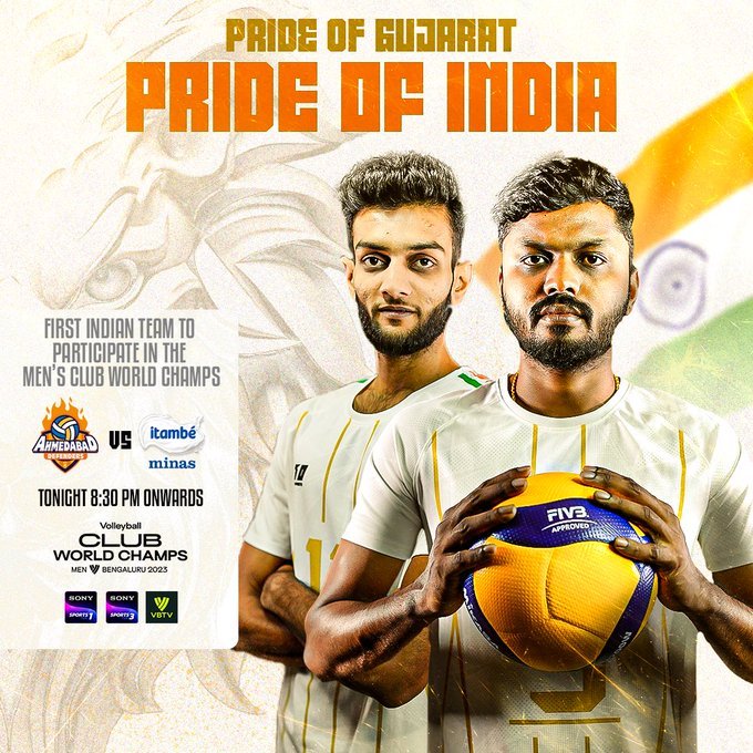 ShashankCh10117's tweet image. Friends get ready for show Club Volleyball Championship
Ahmedabad Defenders🇮🇳 vs Itambe minas🇧🇷
#ClubWorldChamps #AhmedabadDefenders #TodiNakh @PrimeVolley
 @volleyballworld